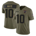 Seanshop NE.Patriots #10 Drake Maye Player Olive 2025 Salute To Service Limited Stitched Jerseys