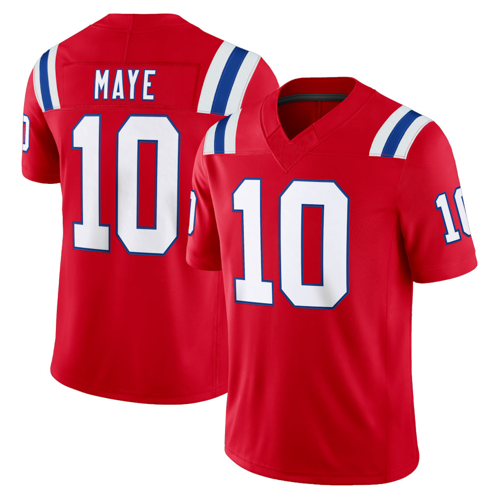 Seanshop NE.Patriots #10 Drake Maye Player Red Limited Vapor F.U.S.E. Home Game Stitched Jerseys