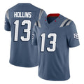 Seanshop NE.Patriots #13 Mack Hollins Player Blue Limited Rivalries Collection Home Game Stitched Jerseys