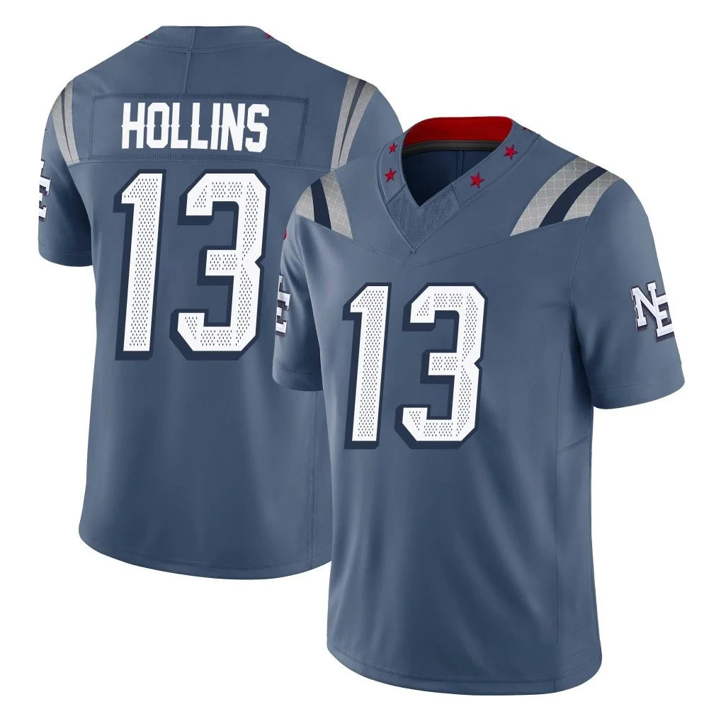 Seanshop NE.Patriots #13 Mack Hollins Player Blue Limited Rivalries Collection Home Game Stitched Jerseys