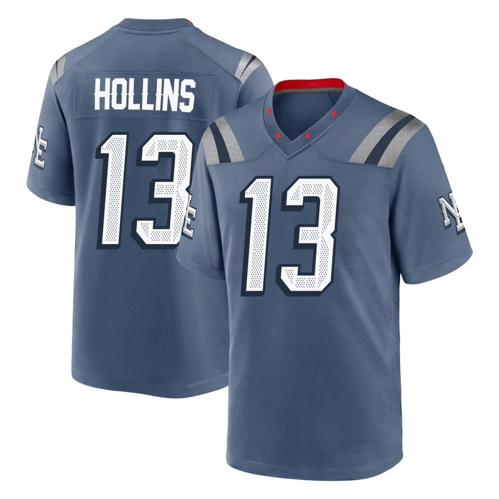 Seanshop NE.Patriots #13 Mack Hollins Player Blue Rivalries Collection Home Game Stitched Jerseys