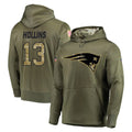 Seanshop NE.Patriots #13 Mack Hollins Player Olive Salute to Service Pullover Hoodies Home Game Stitched Jerseys