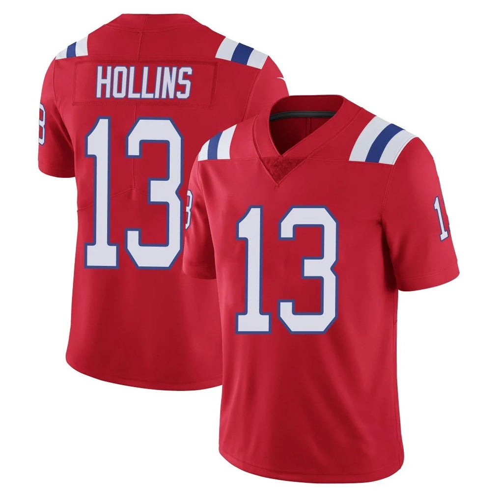 Seanshop NE.Patriots #13 Mack Hollins Player Red Limited Vapor F.U.S.E. Home Game Stitched Jerseys