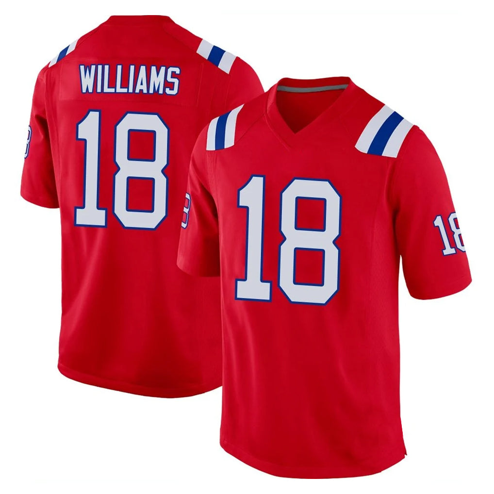 Seanshop NE.Patriots #18 Kyle Williams Player Red Home Game Stitched Jerseys