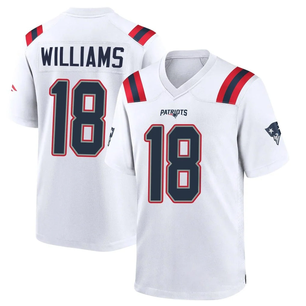 Seanshop NE.Patriots #18 Kyle Williams Player White Home Game Stitched Jerseys