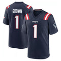 Seanshop NE.Patriots #1 A.J. Brown Player Navy Home Game Stitched Jerseys