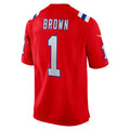 Seanshop NE.Patriots #1 A.J. Brown Player Red Home Game Stitched Jerseys