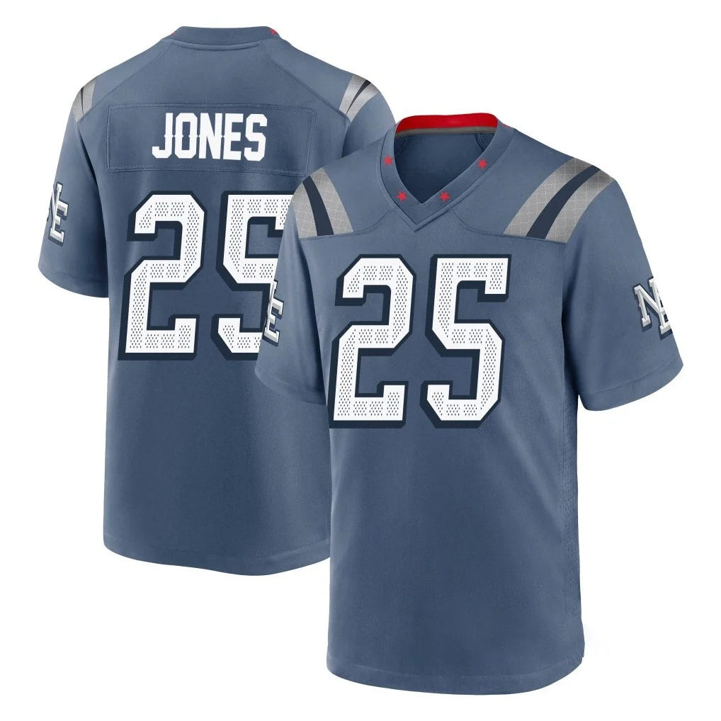 Seanshop NE.Patriots #25 Marcus Jones Player Blue Rivalries Collection Home Game Stitched Jerseys