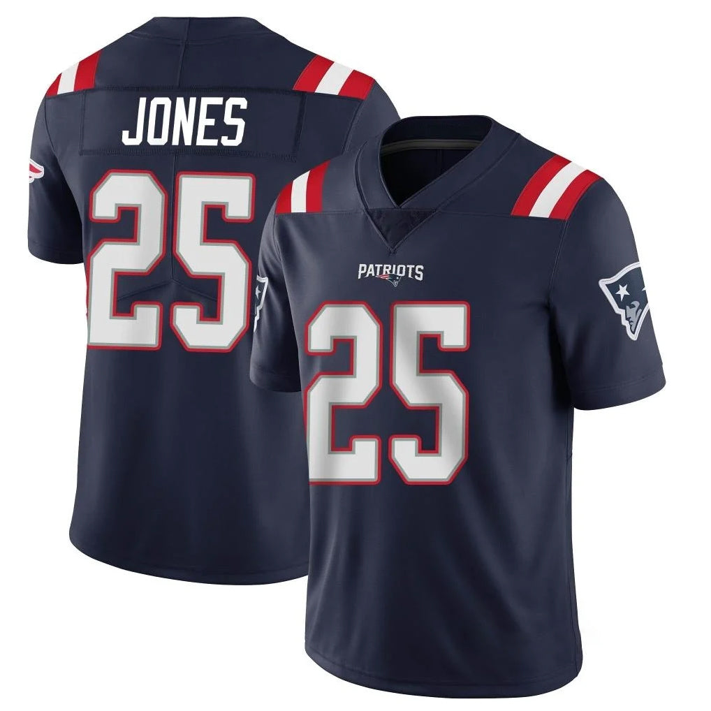 Seanshop NE.Patriots #25 Marcus Jones Player Navy Vapor Untouchable Home Game Stitched Jerseys