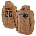Seanshop NE.Patriots #26 Hassan Haskins Player Brown Salute to Service Pullover Hoodies Limited Game Stitched Jerseys