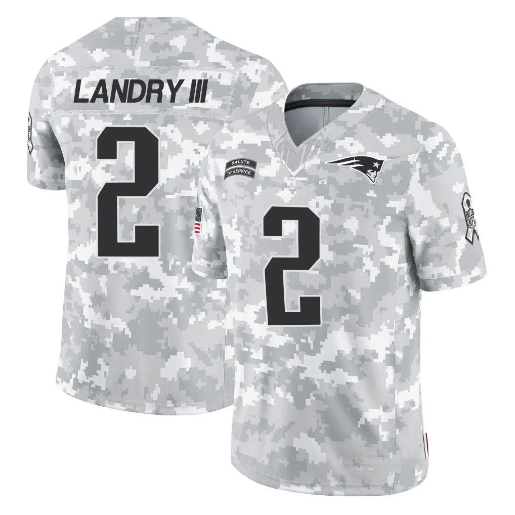 Seanshop NE.Patriots #2 Harold Landry III Player Arctic Camo Salute To Service Limited Game Stitched Jerseys