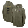 Seanshop NE.Patriots #2 Harold Landry III Player Olive Salute to Service Pullover Hoodies Limited Stitched Jerseys