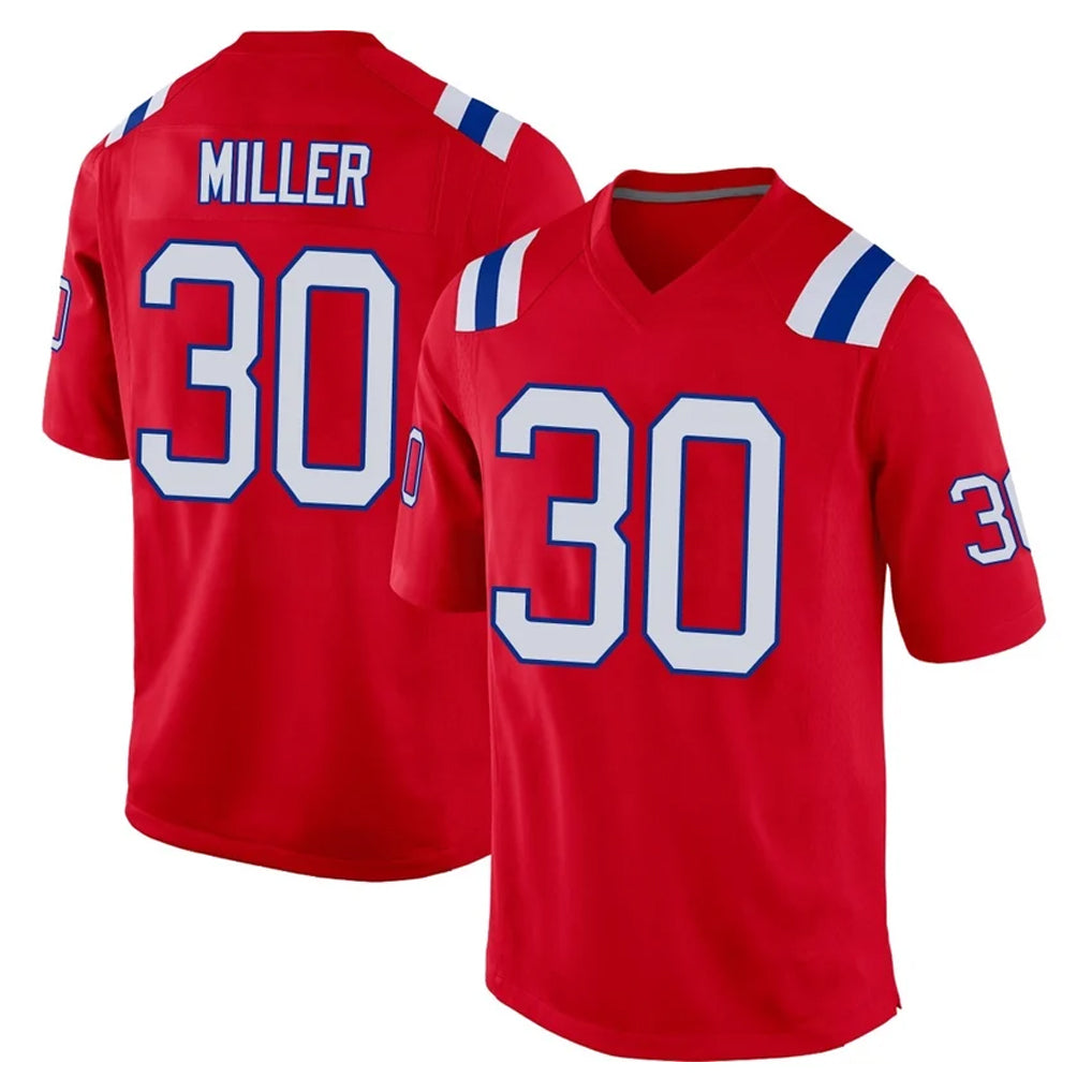Seanshop NE.Patriots #30 Jam Miller Player Red Home Game Stitched Jerseys