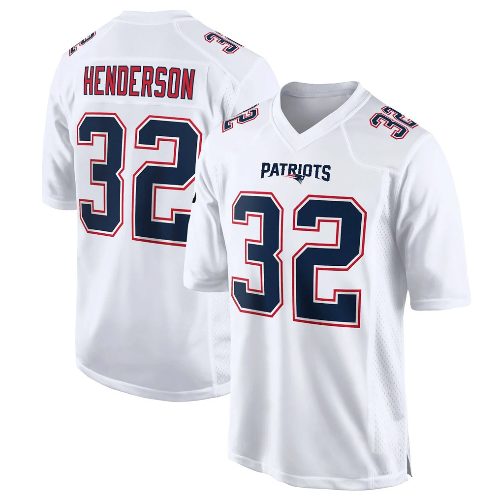 Seanshop NE.Patriots #32 TreVeyon Henderson Player White Fashion Limited Home Game Stitched Jerseys