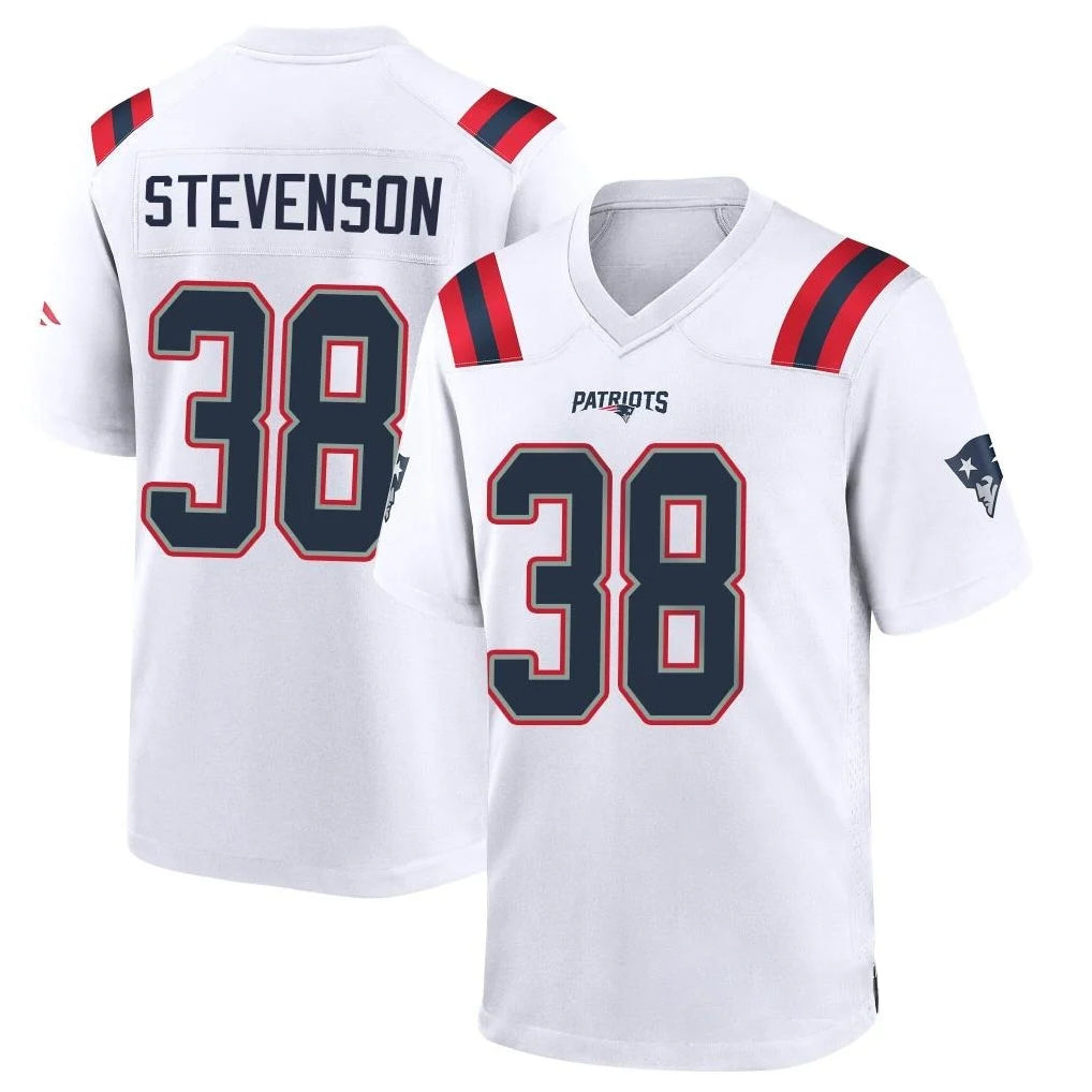Seanshop NE.Patriots #38 Rhamondre Stevenson Player White Home Game Stitched Jerseys