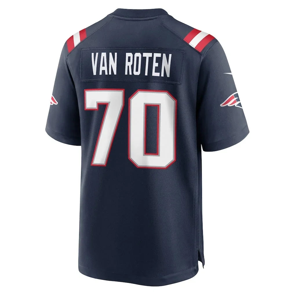 Seanshop NE.Patriots #70 Greg Van Roten Navy Team Game Jersey