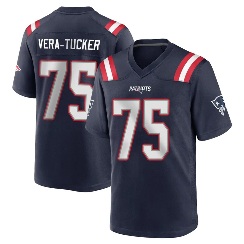 Seanshop NE.Patriots #75 Alijah Vera-Tucker Player Navy Home Game Stitched Jerseys