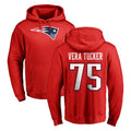 Seanshop NE.Patriots #75 Alijah Vera-Tucker Player Red LOGO Pullover Hoodies Home Game Stitched Jerseys