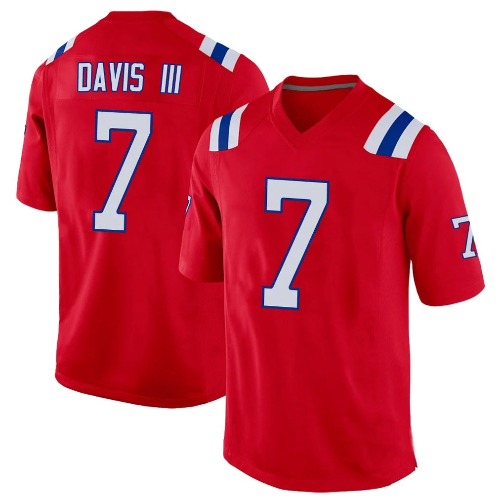 Seanshop NE.Patriots #7 Carlton Davis III Player Red Home Game Stitched Jerseys