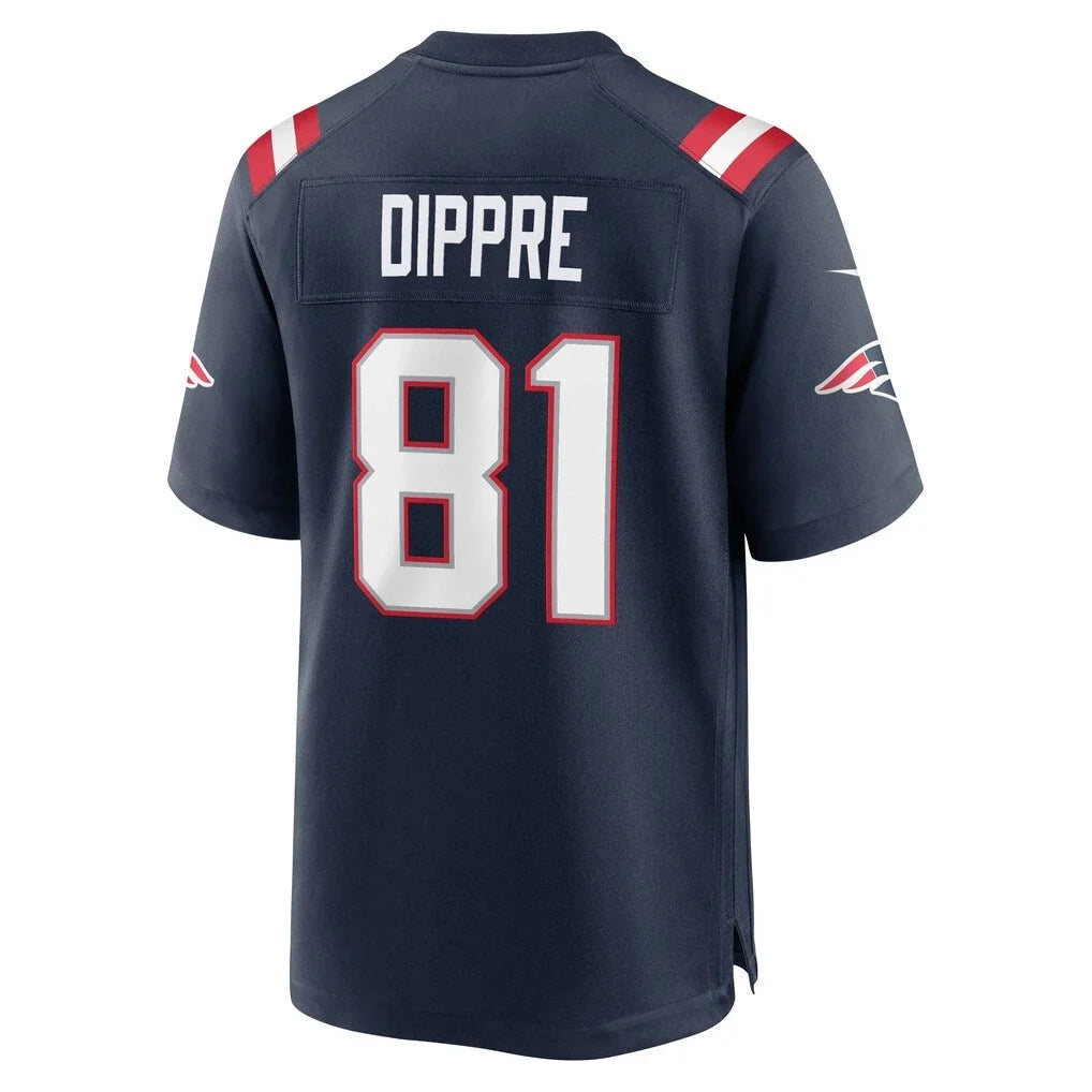 Seanshop NE.Patriots #81 CJ Dippre Navy Team Game Jersey