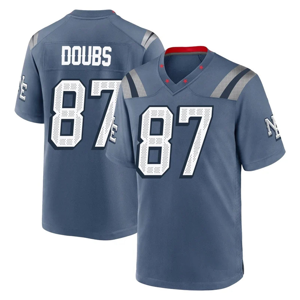 Seanshop NE.Patriots #87 Romeo Doubs Player Blue Rivalries Collection Home Game Stitched Jerseys