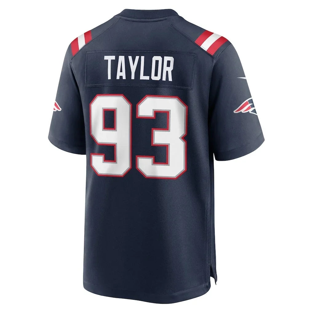 Seanshop NE.Patriots #93 Leonard Taylor Navy Team Game Jersey