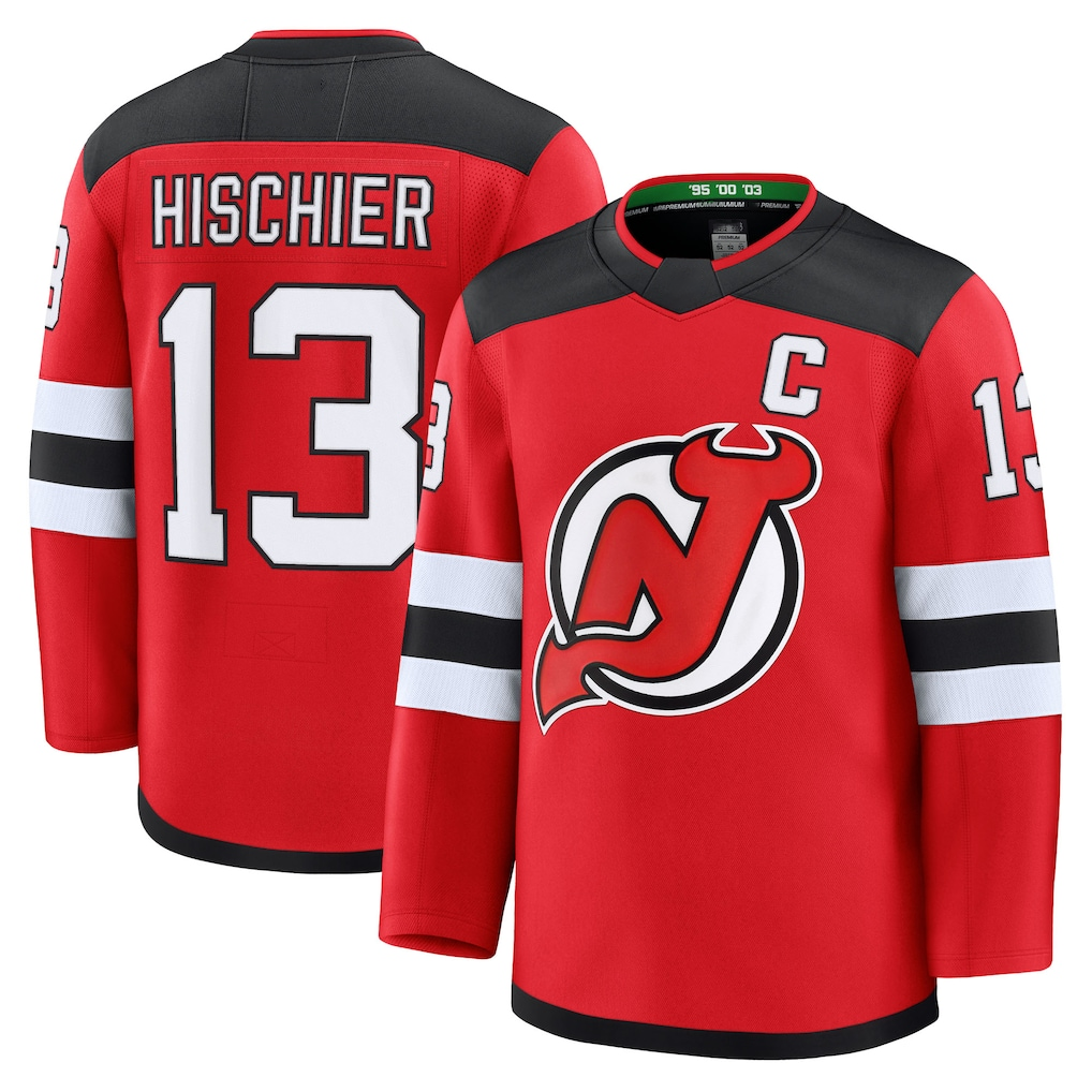 Seanshop NJ.Devils #13 Nico Hischier Red Home Premium Jerseys