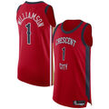 Seanshop NO.Pelicans #1 Zion Williamson Red Authentic Stitched Jerseys- Statement Edition