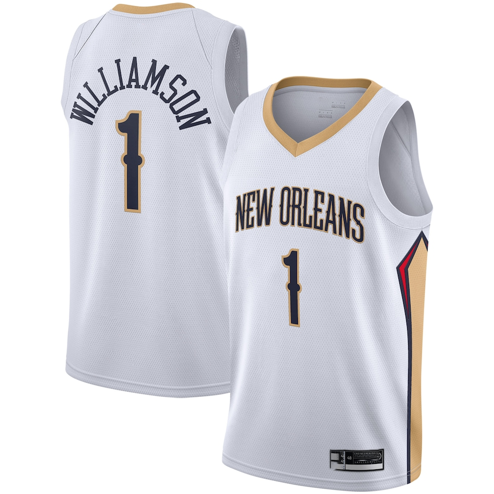 Seanshop NO.Pelicans #1 Zion Williamson White 20192020 Swingman Stitched Jerseys- Association Edition