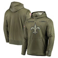 Seanshop NO.Saints Olive Salute to Service Pullover Hoodies Home Game Blank Player Stitched Jerseys