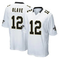 Seanshop NO.Saints #12 Chris Olave Player White Home Game Stitched Jerseys