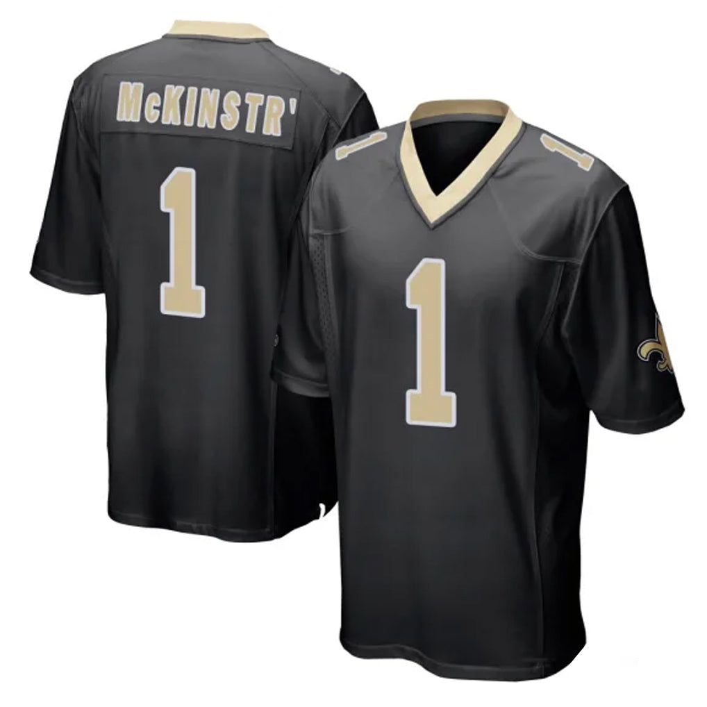 Seanshop NO.Saints #1 Kool-Aid McKinstry Player Black Home Game Stitched Jerseys