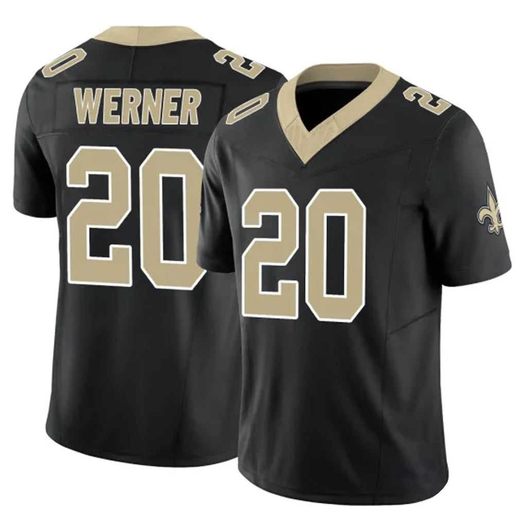Seanshop NO.Saints #20 Pete Werner Player Black Limited Vapor F.U.S.E. Home Game Stitched Jerseys