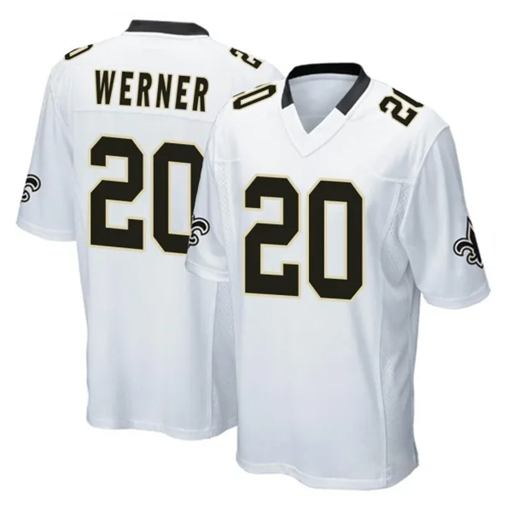 Seanshop NO.Saints #20 Pete Werner Player White Home Game Stitched Jerseys
