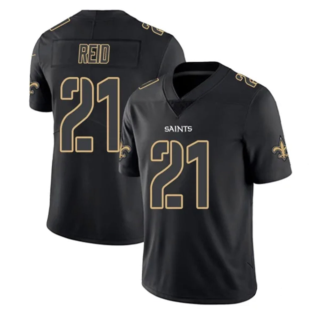 Seanshop NO.Saints #21 Justin Reid Player Black Impact Limited Home Game Stitched Jerseys