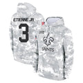 Seanshop NO.Saints #3 Travis Etienne Jr. Player Arctic Camo Salute to Service Pullover Hoodies Limited Game Stitched Jerseys