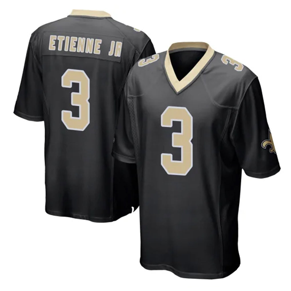 Seanshop NO.Saints #3 Travis Etienne Jr. Player Black Home Game Stitched Jerseys