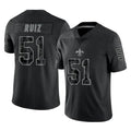 Seanshop NO.Saints #51 Cesar Ruiz Player Black Limited Reflective Home Game Stitched Jerseys