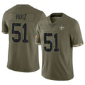 Seanshop NO.Saints #51 Cesar Ruiz Player Olive Salute To Service Limited Stitched Jerseys