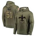 Seanshop NO.Saints #51 Cesar Ruiz Player Olive Salute to Service Pullover Hoodies Home Game Stitched Jerseys