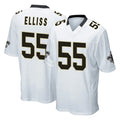 Seanshop NO.Saints #55 Kaden Elliss Player White Home Game Stitched Jerseys
