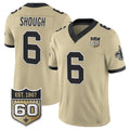 NO.Saints #6 Tyler Shough Gold 2026 F.U.S.E 60th Anniversary Patch Vapor Limited Football Stitched Jersey