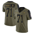 Seanshop NO.Saints #71 Kelvin Banks Jr. Player Olive Salute To Service Limited Game Stitched Jerseys