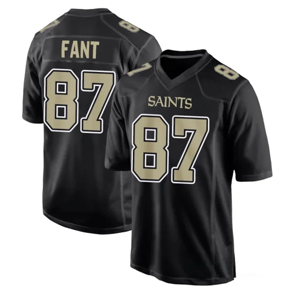 Seanshop NO.Saints #87 Noah Fant Player Black Carbon Fashion Home Game Stitched Jerseys