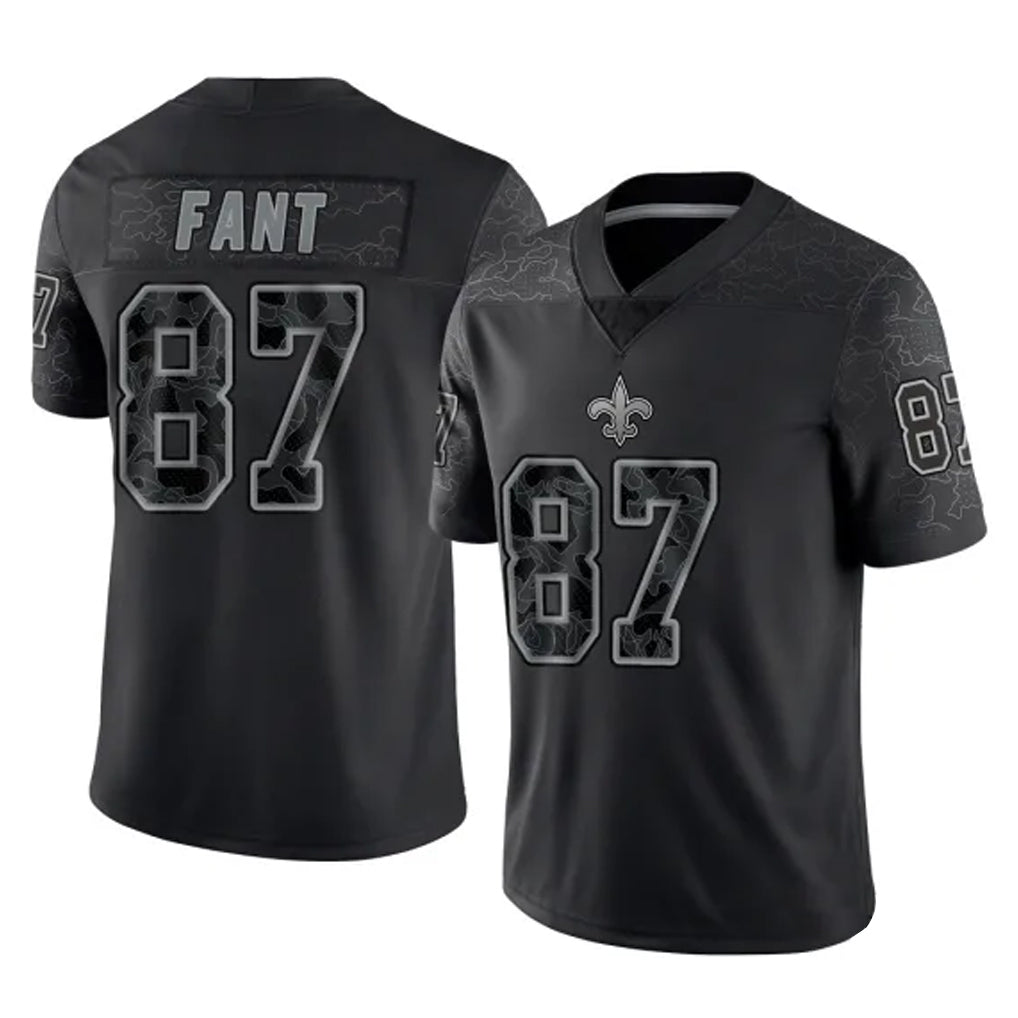 Seanshop NO.Saints #87 Noah Fant Player Black Limited Reflective Home Game Stitched Jerseys