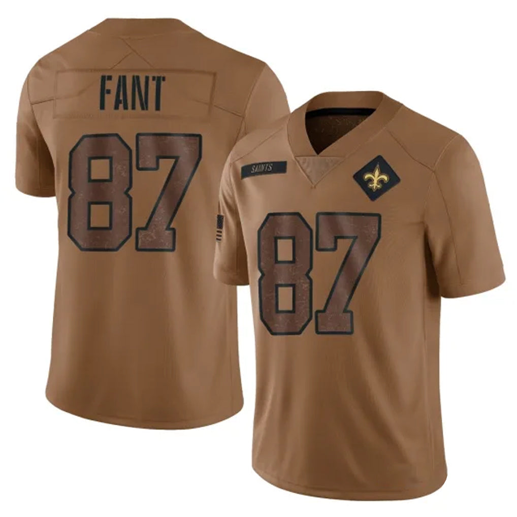 Seanshop NO.Saints #87 Noah Fant Player Brown Salute To Service Limited Stitched Jerseys