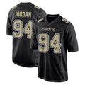 Seanshop NO.Saints #94 Cameron Jordan Player Black Carbon Fashion Home Game Stitched Jerseys