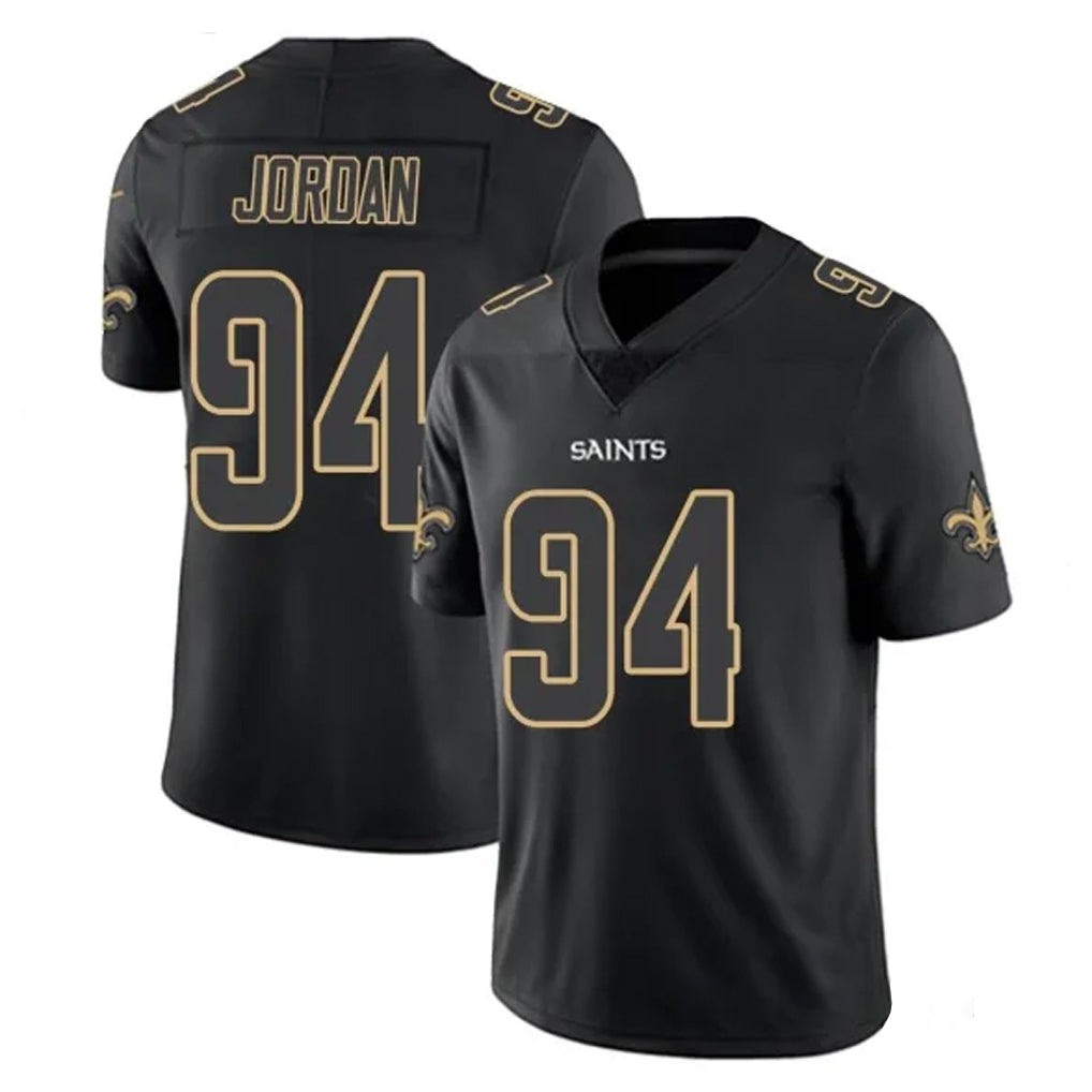 Seanshop NO.Saints #94 Cameron Jordan Player Black Impact Limited Home Game Stitched Jerseys