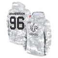 Seanshop NO.Saints #96 Carl Granderson Player Arctic Camo Salute to Service Pullover Hoodies Limited Game Stitched Jerseys