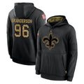 Seanshop NO.Saints #96 Carl Granderson Player Black Salute to Service Hoodies Limited Game Stitched Jerseys